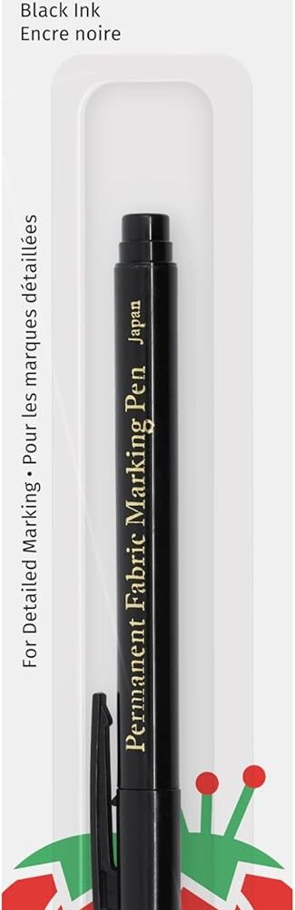 3087 The Fine Line Permanent Fabric Marker, Black, 8.5 x 2.88 x 0.38