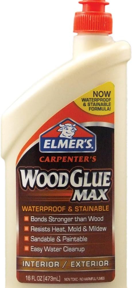 Elmer's E7310 Carpenter's Wood Glue Max Interior and Exterior, 16 Ounces, 16 Fl Oz